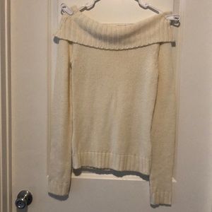 Cream off the shoulder sweater